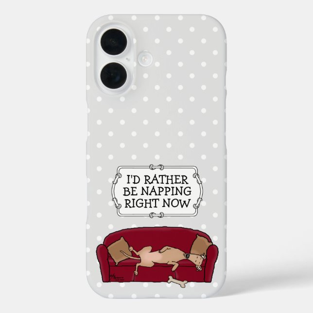 Couch Greyhound (fawn) Dog Lazy Sleeping Funny Case-Mate iPhone Hülle (Rückseite)