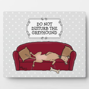 Couch Greyhound (fawn) Dog Lazy Sleeping Funny Fotoplatte