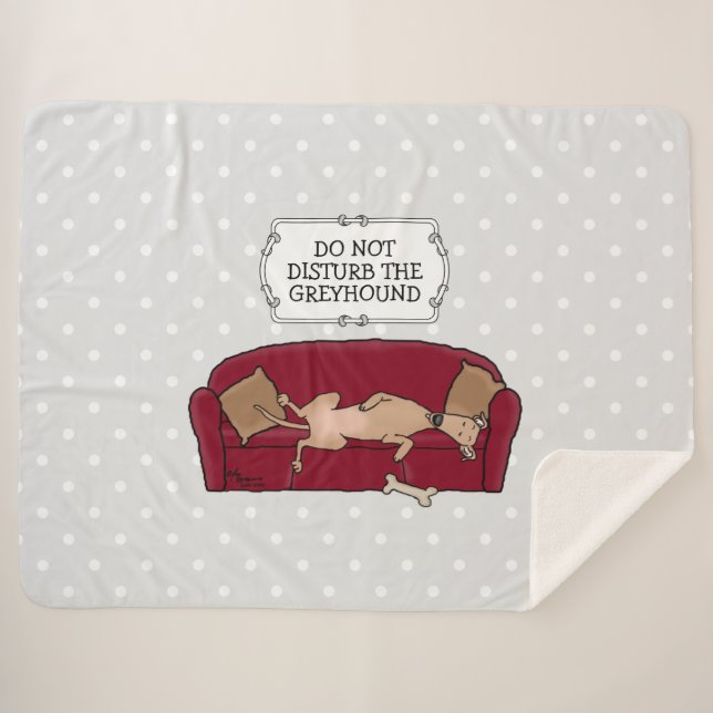 Couch Greyhound (fawn) Dog Lazy Sleeping Funny Sherpadecke (Vorderseite (Horizontal))