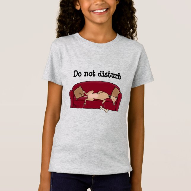 Couch Greyhound (fawn) Dog Lazy Sleeping Funny T-Shirt (Vorderseite)