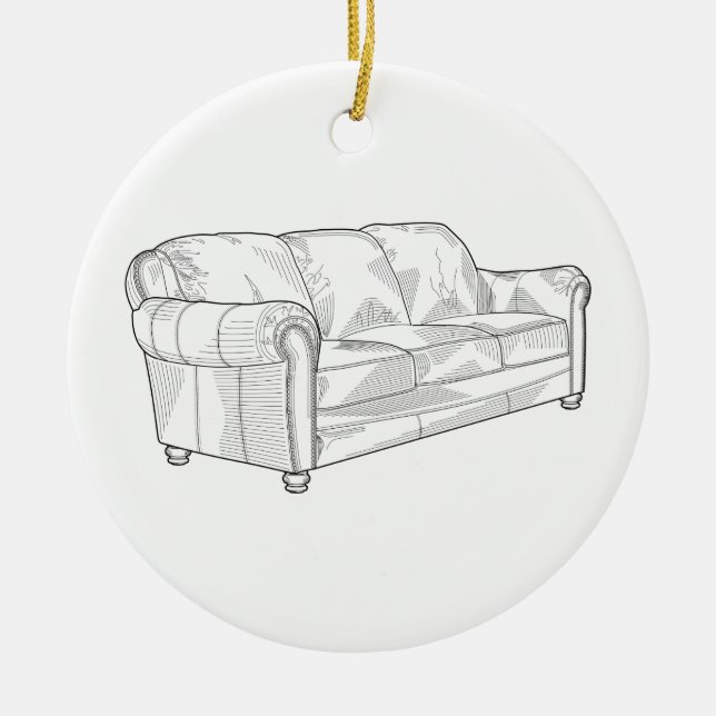 Couch Keramik Ornament (Vorne)