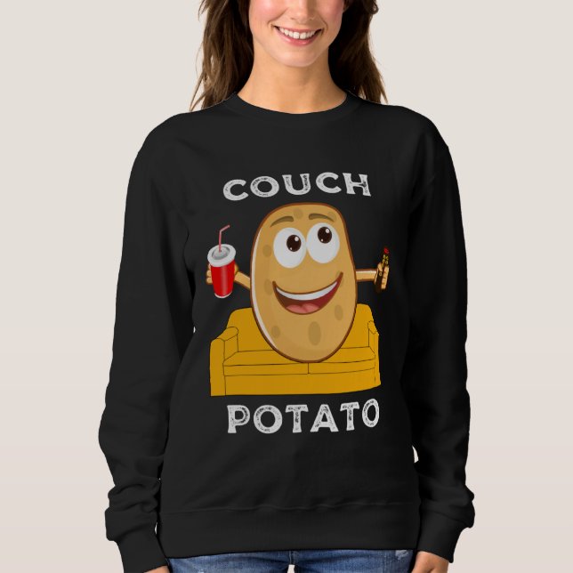 Couch Potato Faulenzer beim Fernsehen Sweatshirt (Vorderseite)