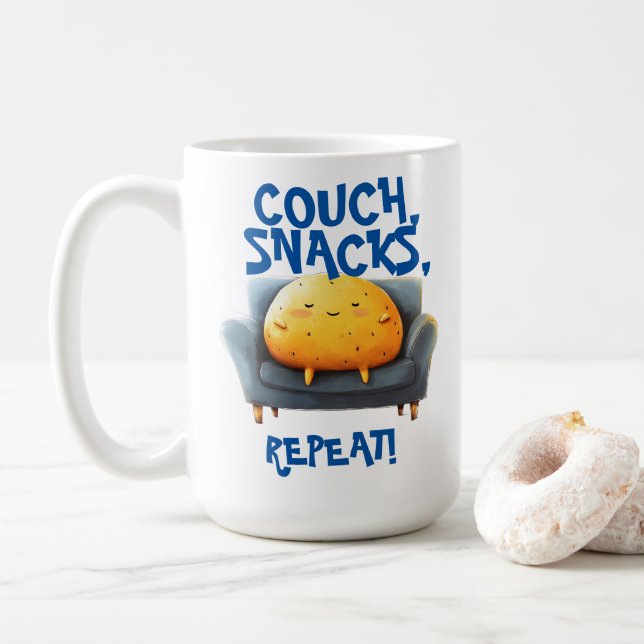 Couch Potato Funny Kaffeetasse (Mit Donut)