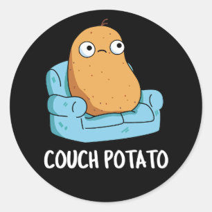 Couch Potato Funny Potato Puppe Dark BG Runder Aufkleber