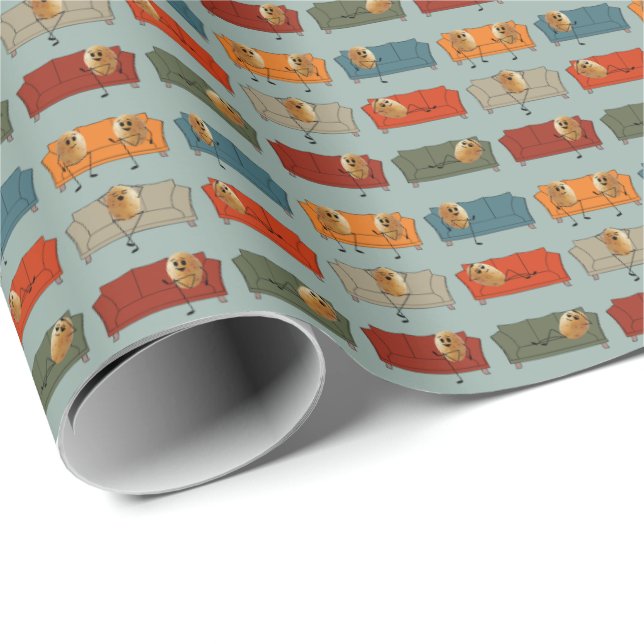 Couch Potato Geschenkpapier (Rolleneckpunkt)