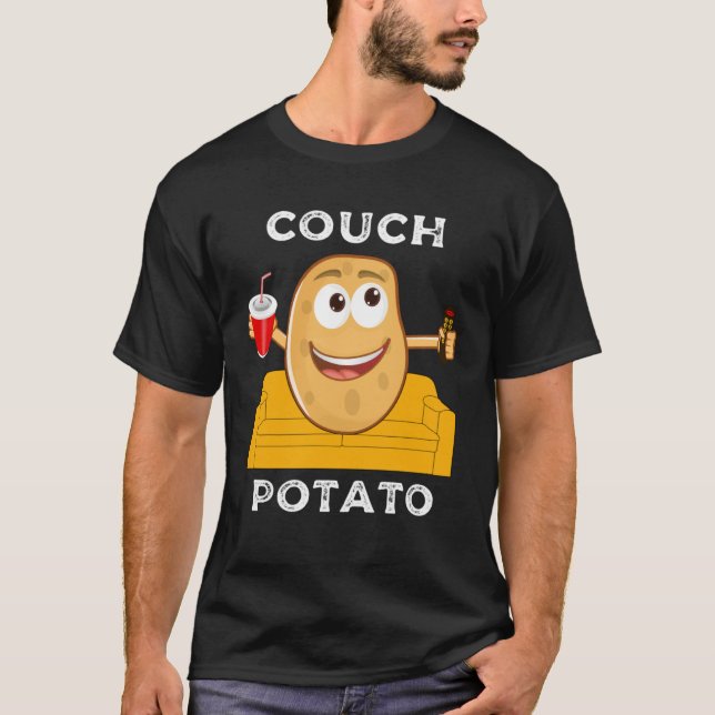 Couch Potato  Lazy People Lounging Watching TV Hum T-Shirt (Vorderseite)