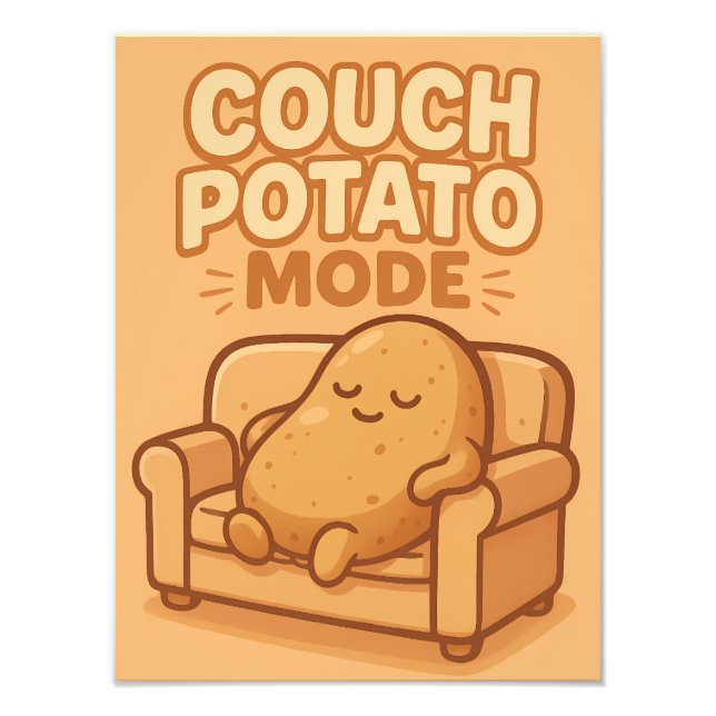 Couch-Potato-Modus Lustiges Faules Design Fotodruck (Vorne)