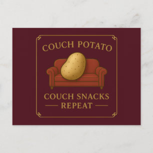 Couch-Potato-Postkarte - Couch, Snacks, Repeat Postkarte
