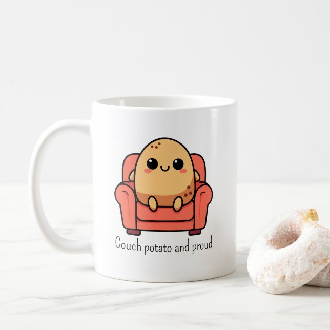 Couch Potato und stolz Kaffeetasse (Mit Donut)