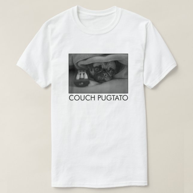 COUCH PUGTATO COUCH POTATO MOPS T-Shirt (Design vorne)