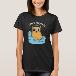 Couch Purrtato Funny Potato Pun Dark BG T-Shirt