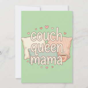 Couch Queen Mama Cute Cozy Mom Ästhetisches Design Einladung