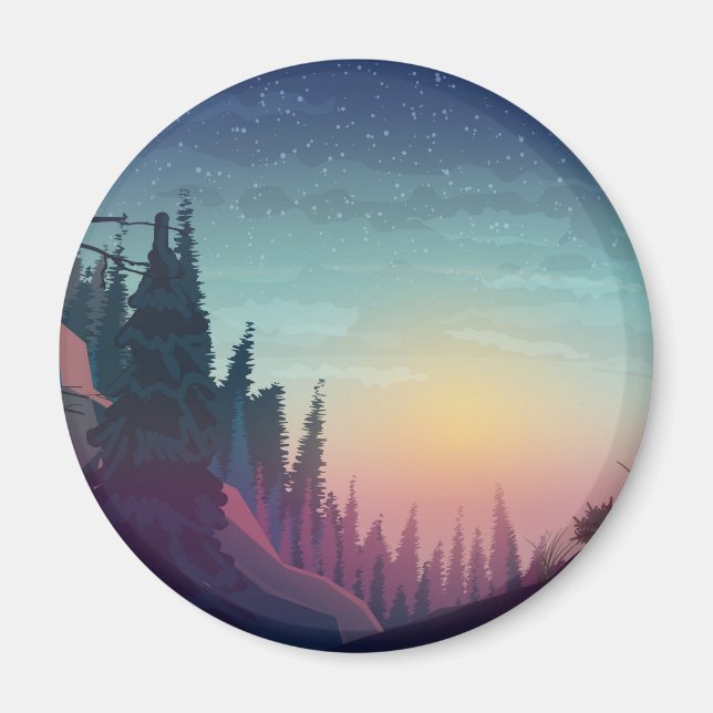Coucher de soleil sur forêt magnet (Vorne)