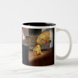 Couchkartoffeln Vater und Sohn Zweifarbige Tasse