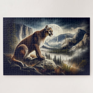 Cougar auf den Felsen, Bergwelt Puzzle
