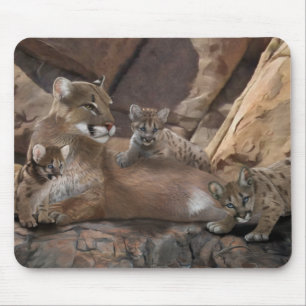 Cougar-Familie Mousepad