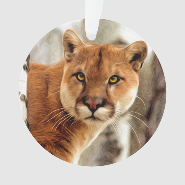 Cougar-Foto-Malerei Ornament (Vorderseite)