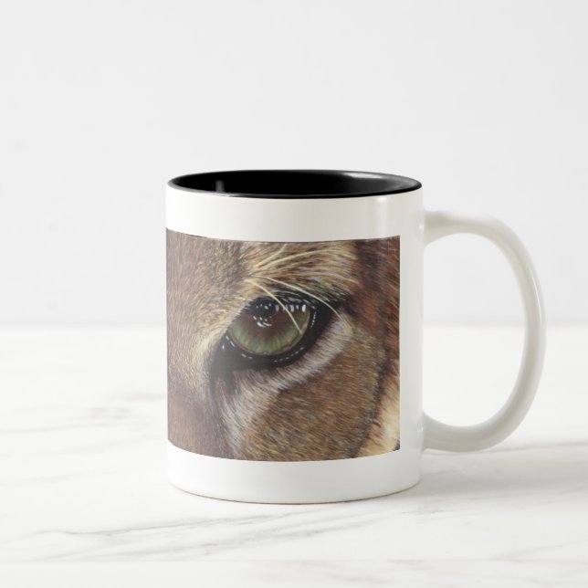 Cougar-Gebirgslöwe-Tasse Zweifarbige Tasse (Rechts)