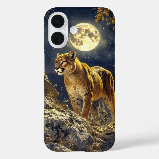 Cougar im Mondlicht Wildlife Art Case-Mate iPhone Hülle (Rückseite)