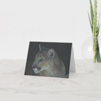 Cougar in Schwarz, 4" x 5,6" Faltkarte