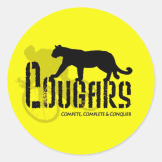 Cougar-Logo1gelb Runder Aufkleber