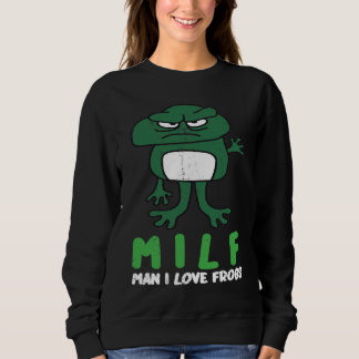 Cougar Man I Love Frogs  Amphibian Retro Frog Sweatshirt