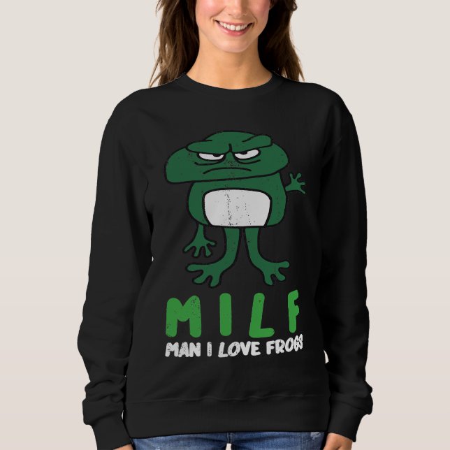 Cougar Man I Love Frogs  Amphibian Retro Frog Sweatshirt (Vorderseite)