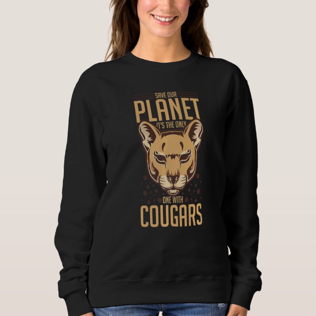 Cougar Mountain Lion Animal Cat Head Cute Wildcat  Sweatshirt (Vorderseite)
