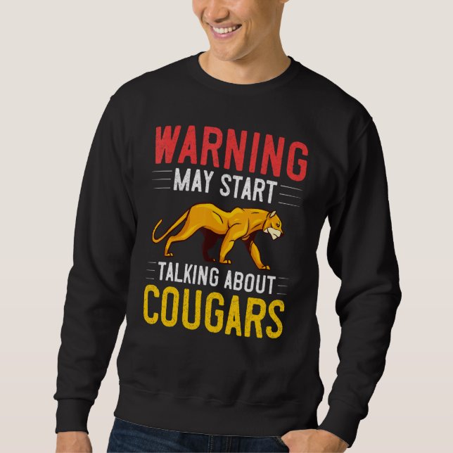Cougar Mountain Lion Animal Cat Head  Cute Wildcat Sweatshirt (Vorderseite)