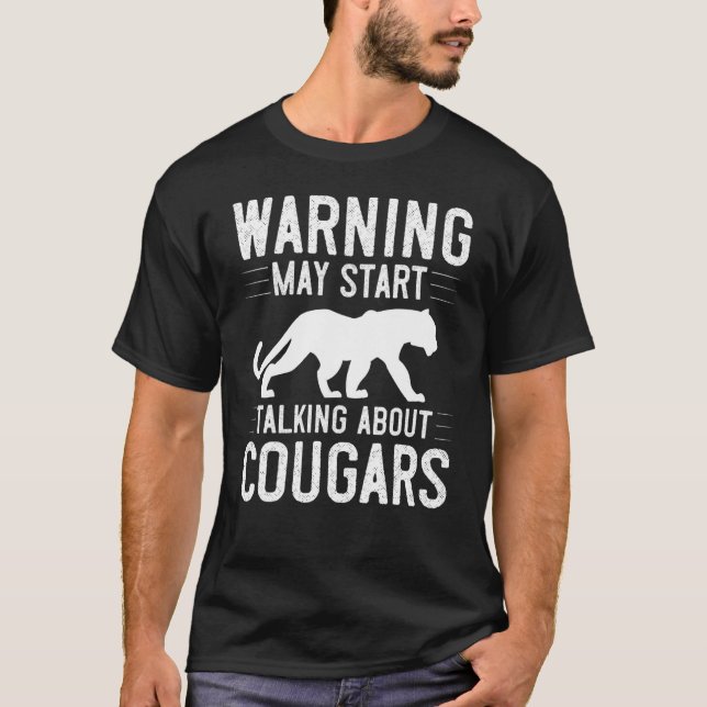 Cougar Mountain Lion Animal Cat Head  Cute Wildcat T-Shirt (Vorderseite)