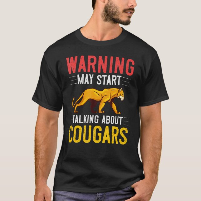 Cougar Mountain Lion Animal Cat Head  Cute Wildcat T-Shirt (Vorderseite)