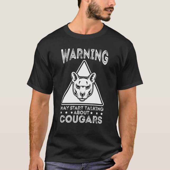 Cougar Mountain Lion Animal Cat Head Niedlich Wild T-Shirt (Vorderseite)