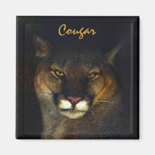 Cougar Mountain Lion Big Cat Art Designer Magnet
