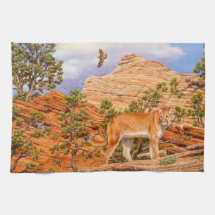 Cougar Mountain Lion im Zion Nationalpark Geschirrtuch