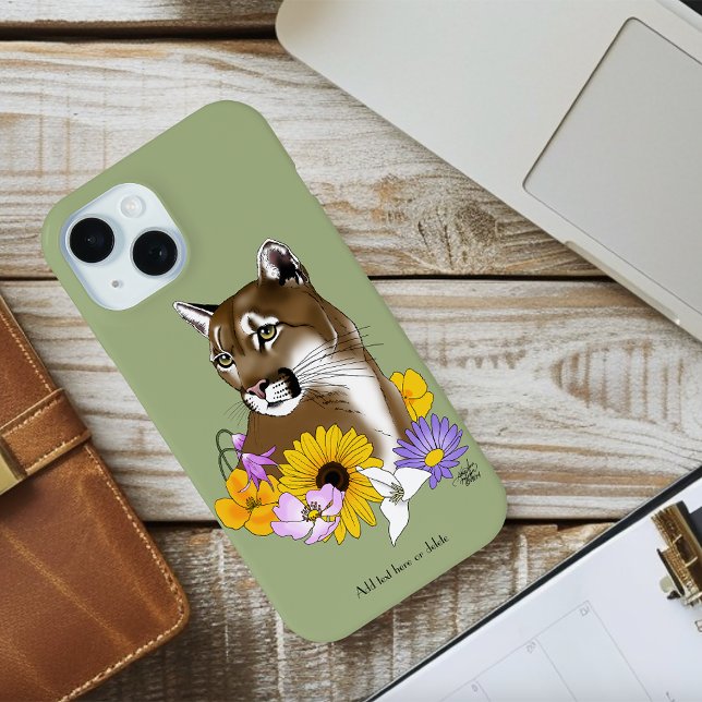 Cougar Mountain Lion Puma Blume Case-Mate iPhone Hülle (Von Creator hochgeladen)