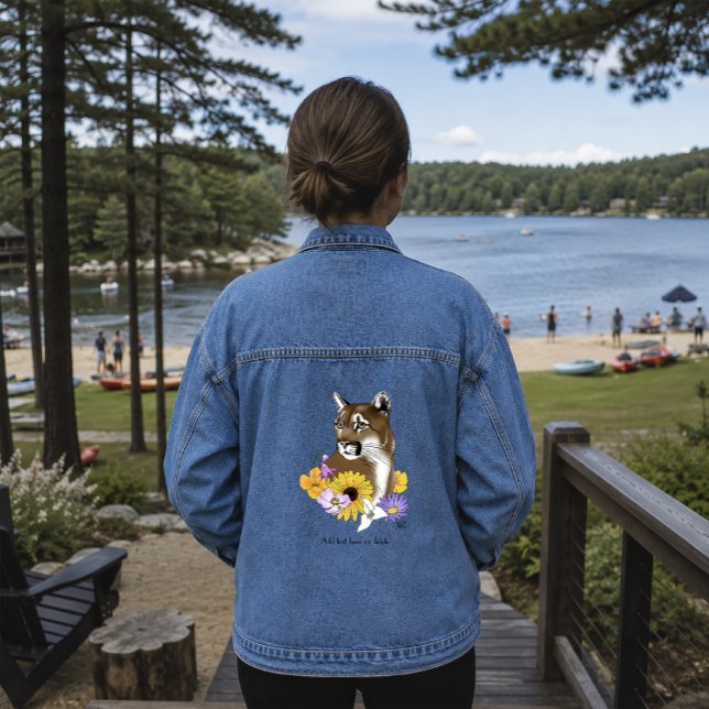 Cougar Mountain Lion Puma Blume Jeansjacke (Von Creator hochgeladen)