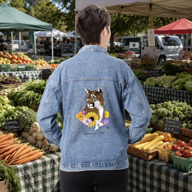Cougar Mountain Lion Puma Blume Jeansjacke (Von Creator hochgeladen)