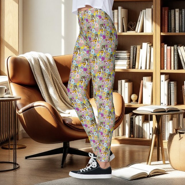 Cougar Mountain Lion Puma Blume Leggings (Von Creator hochgeladen)