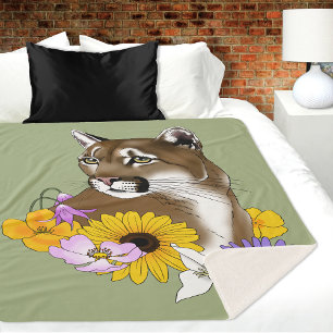 Cougar Mountain Lion Puma Blume Sherpadecke
