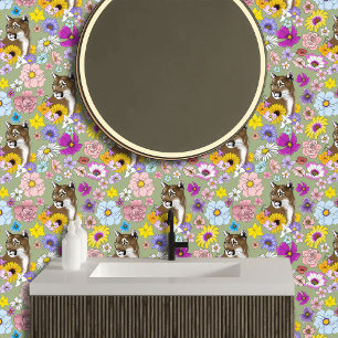 Cougar Mountain Lion Puma Blume Tapete