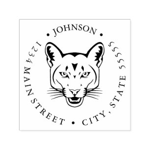 Cougar Mountain Lion Puma Return Label Permastempel