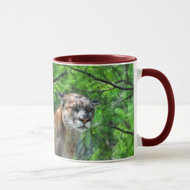 Cougar Mountain Lion & Summer Pines Tasse (Rechts)
