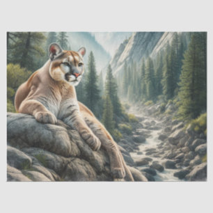 Cougar Mountain Lion Wildlife Tissue Paper Seidenpapier