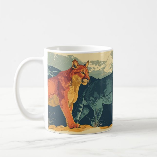 Cougar Mountain Löwe Vintag Kaffeetasse (Links)