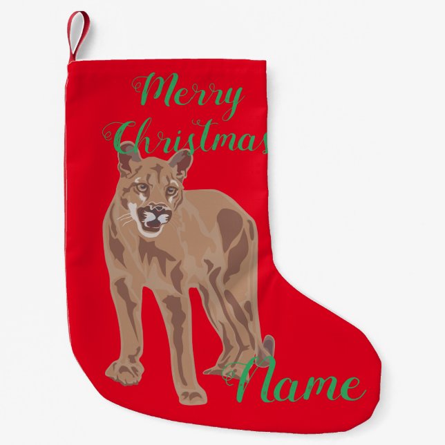 Cougar Puma Mountain Lion Thunder_Cove Kleiner Weihnachtsstrumpf (Vorderseite)