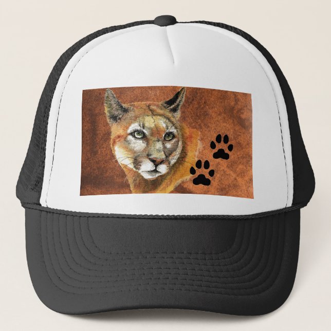 Cougar, Puma, Mountain Lion, Tracks Baseball Cap Truckerkappe (Vorderseite)