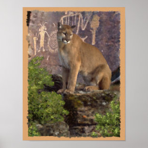 Cougar und Pictografs Poster
