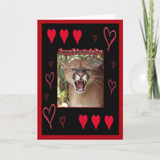 Cougar Valentine Card Feiertagskarte (Vorderseite)