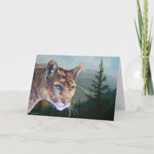 Cougar View Wildlife Fine Art Jeder Anlass Karte