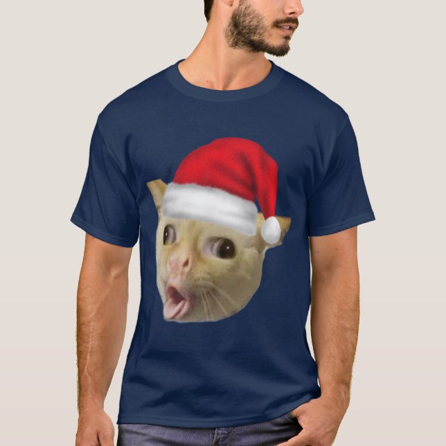 Coughing Cat In Christmas Meme friends T-Shirt (Vorderseite)